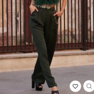 High waisted green trouser